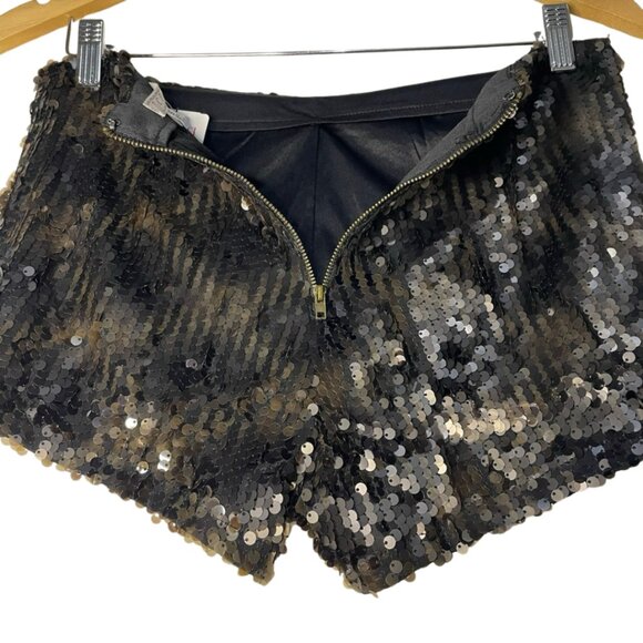 TCEC Sequin Shorts Low Rise Stretch Hot Pants NWT Small Party Club Festival - Picture 5 of 12